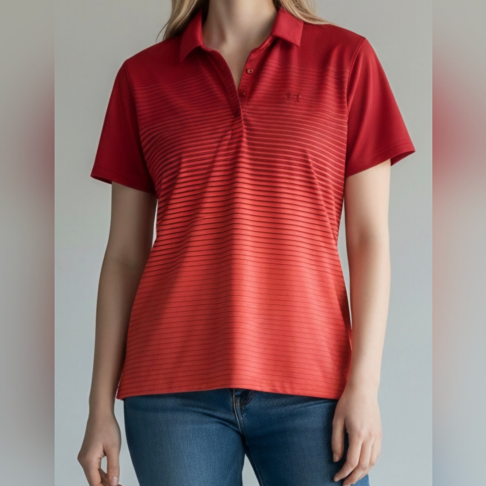 Under Armour Women's Coral Coloured Golf Shirt